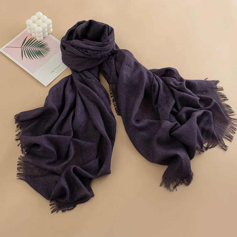 Women's Cloud-Soft Lightweight Breathable Multi-Color Versatile Fringed Scarf - Image 35
