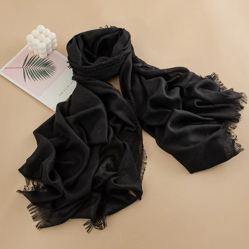 Women's Cloud-Soft Lightweight Breathable Multi-Color Versatile Fringed Scarf - Image 37