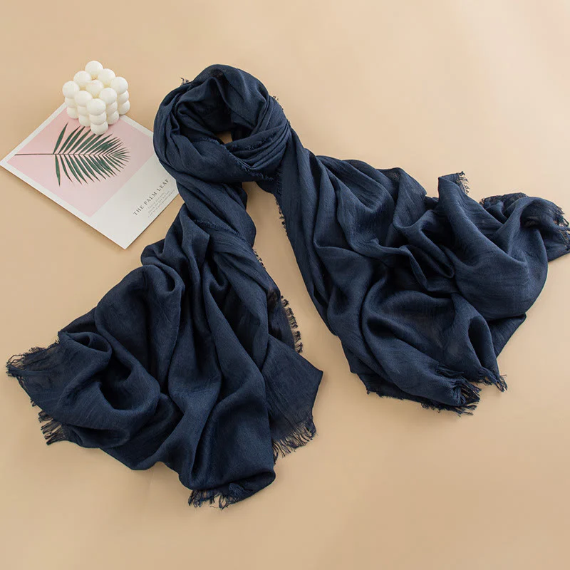 Women's Cloud-Soft Lightweight Breathable Multi-Color Versatile Fringed Scarf - Image 5