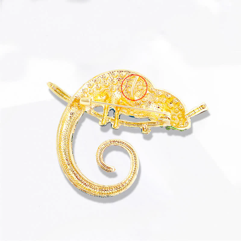 Women's Colorful Chameleon Lizard Brooch - Image 8