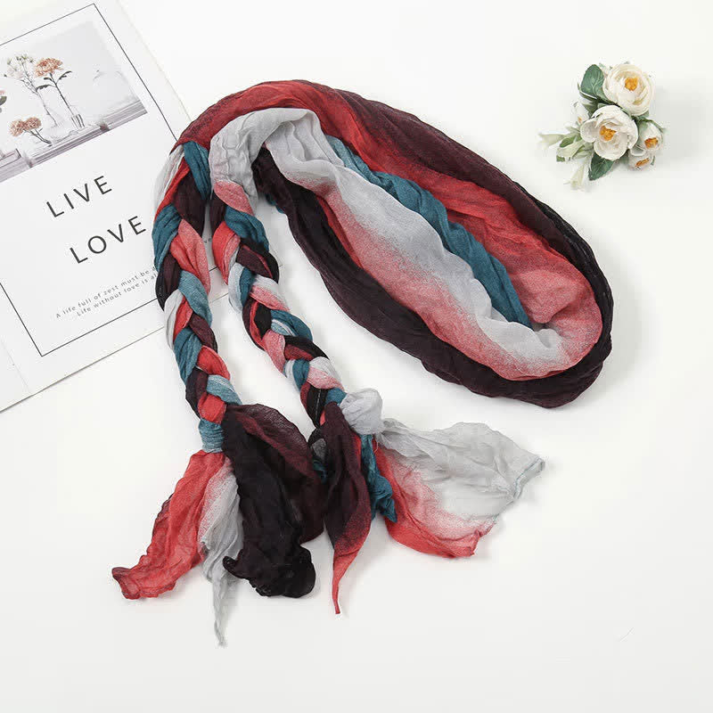 Women's Colorful PHeadband Braided Twist Knotted leated Scarf - Image 10