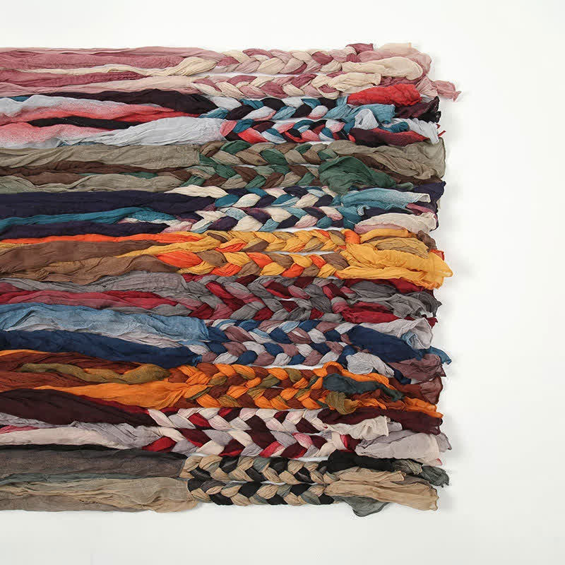 Women's Colorful PHeadband Braided Twist Knotted leated Scarf - Image 2