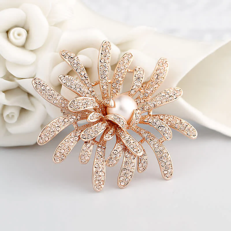 Women's Coralline Floral Pearl Brooch - Image 2