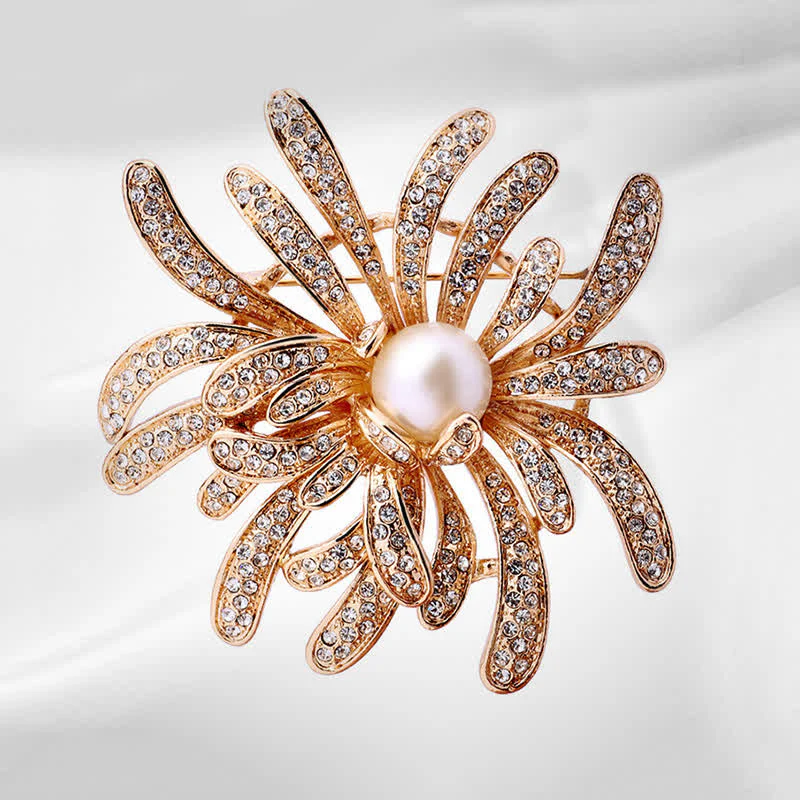 Women's Coralline Floral Pearl Brooch - Image 3