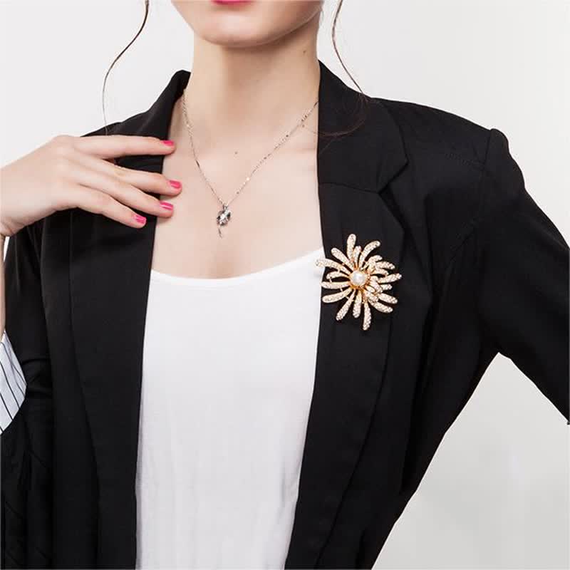 Women's Coralline Floral Pearl Brooch - Image 5
