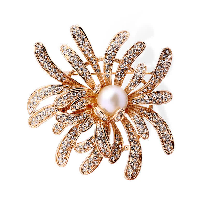 Women's Coralline Floral Pearl Brooch - Image 6