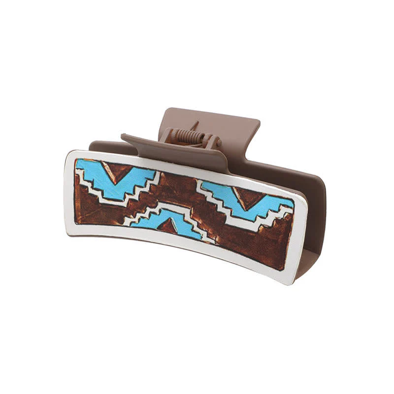 Women's Cowgirl Style Cactus Print Coffee Hair Claw Clip - Image 6