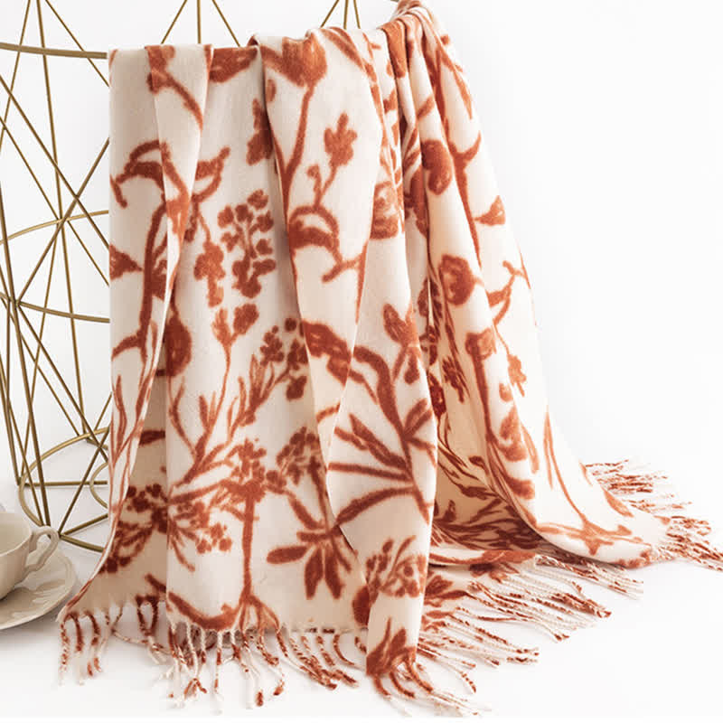 Women's Cream Sweet Flower Botanical Scarf - Image 7
