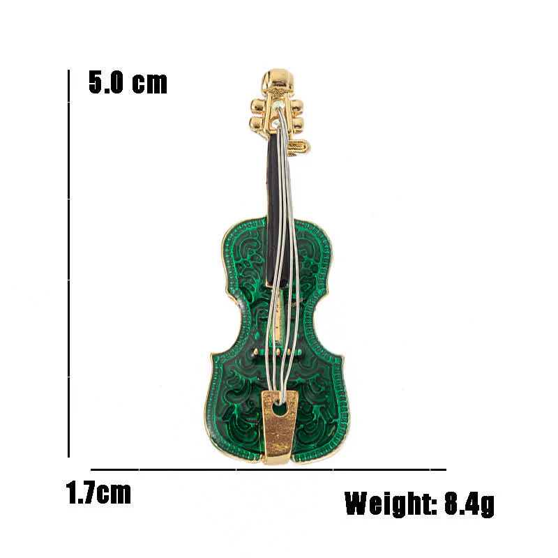 Women's Creative Musical Violin Enamel Brooch - Image 4