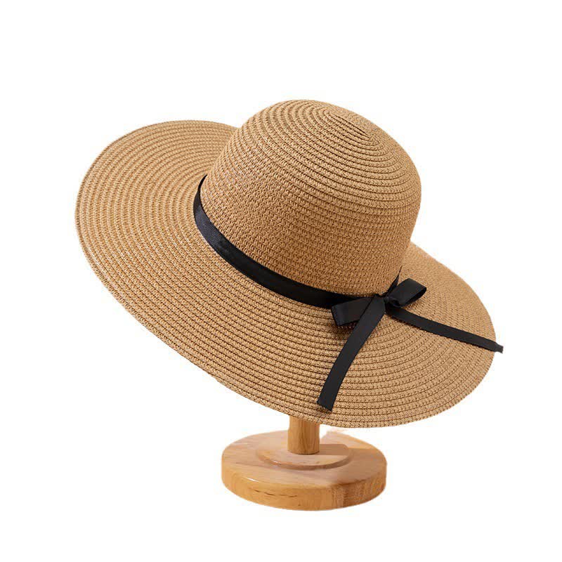 Women's Custom Name Personalized Beach Straw Fedora Hat - Image 9