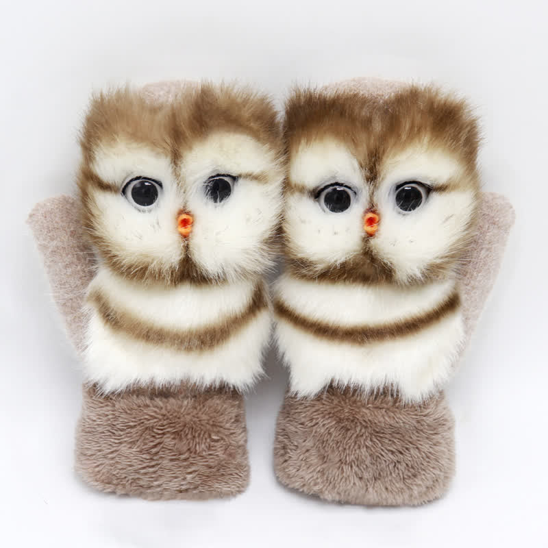 Women's Cute Animal Furry Mittens Gloves - Image 10
