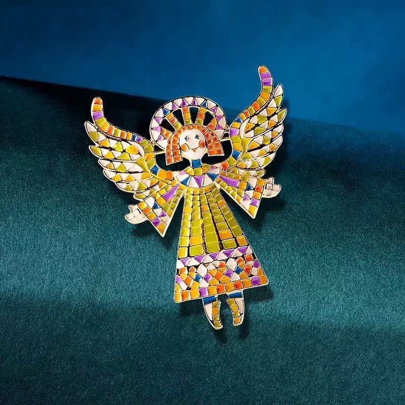 Women's Cute Colorful Enamel Angel Brooch - Image 3