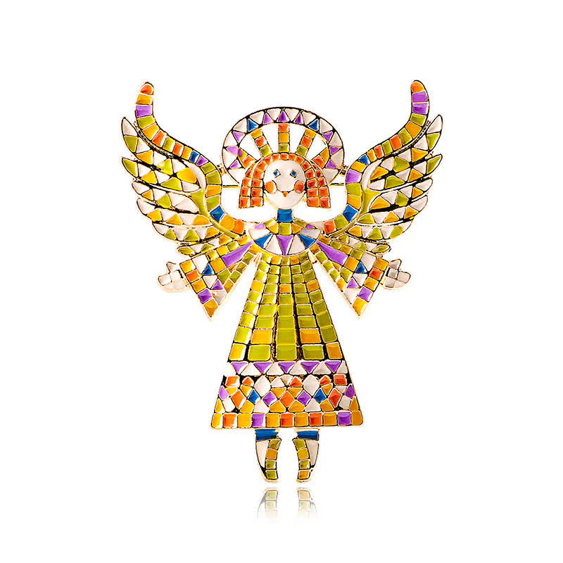 Women's Cute Colorful Enamel Angel Brooch - Image 4
