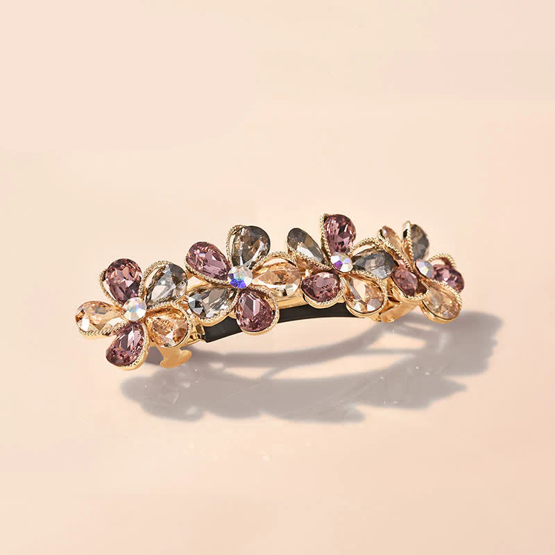 Women's Cute Crystal Flower Horizontal Hair Clip - Image 3