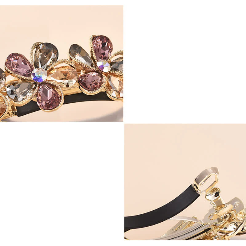 Women's Cute Crystal Flower Horizontal Hair Clip - Image 4