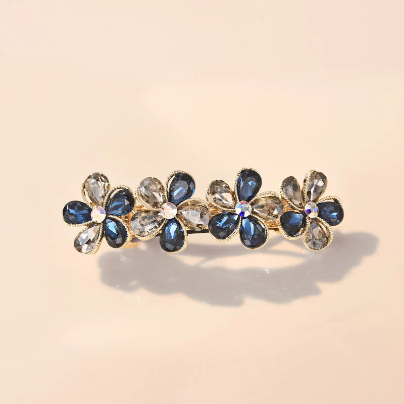 Women's Cute Crystal Flower Horizontal Hair Clip - Image 6