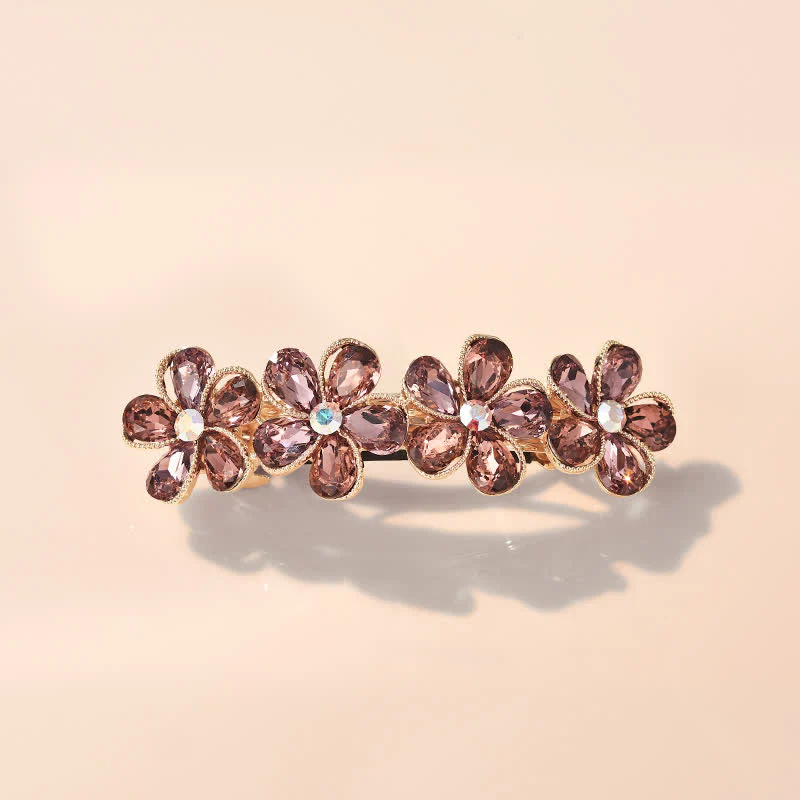 Women's Cute Crystal Flower Horizontal Hair Clip - Image 7