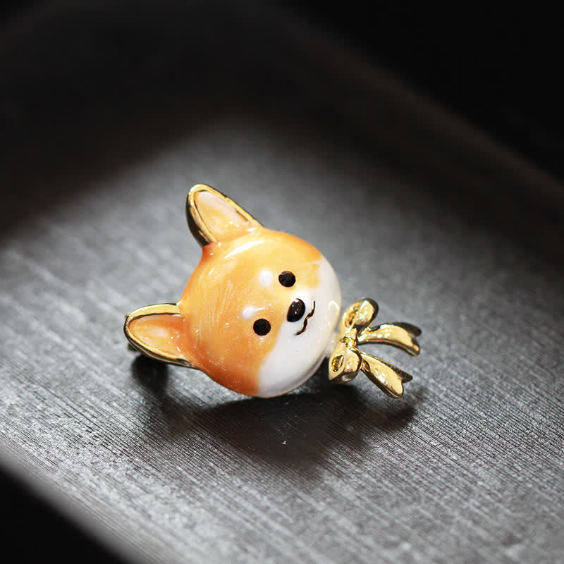 Unisex Cute Enamel Shiba Inu Dog Brooch - Image 2