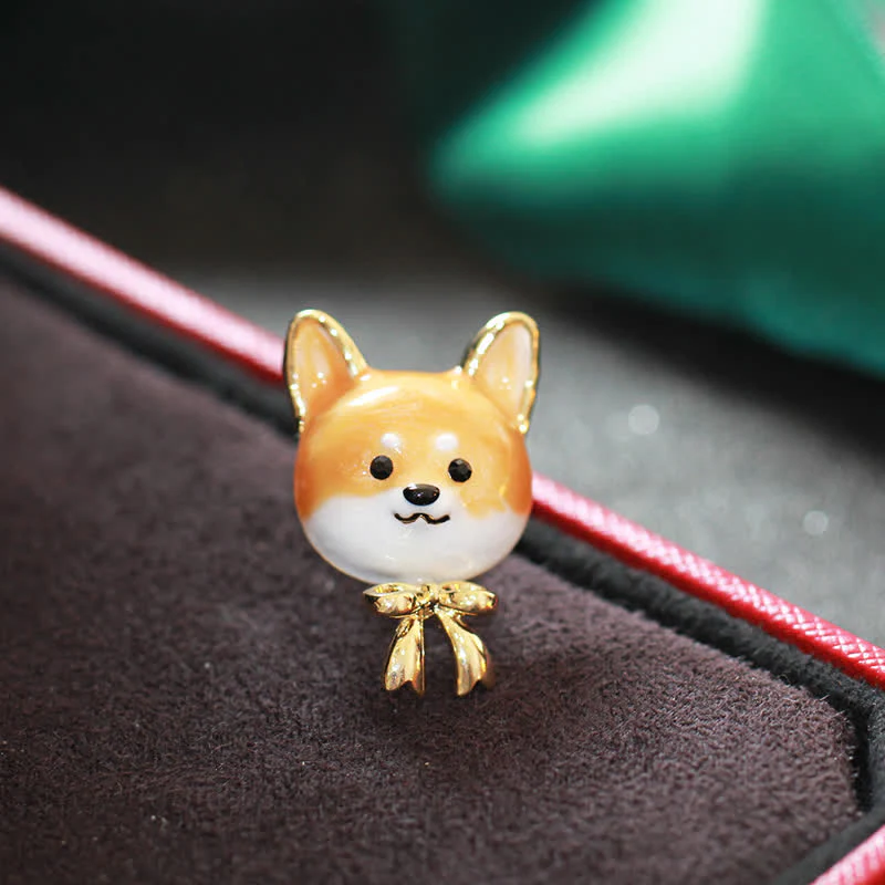 Unisex Cute Enamel Shiba Inu Dog Brooch - Image 3