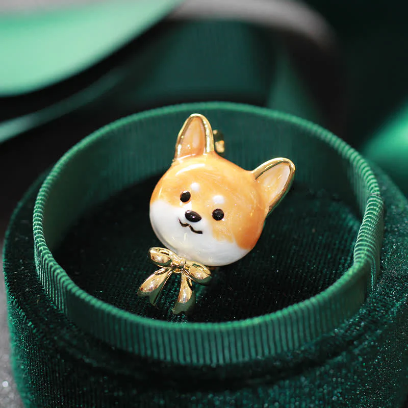 Unisex Cute Enamel Shiba Inu Dog Brooch - Image 4