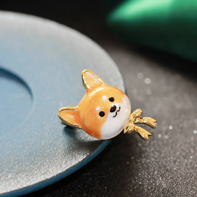 Unisex Cute Enamel Shiba Inu Dog Brooch - Image 5