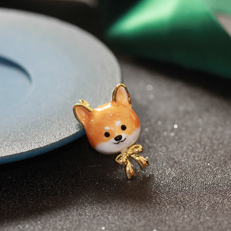 Unisex Cute Enamel Shiba Inu Dog Brooch - Image 6
