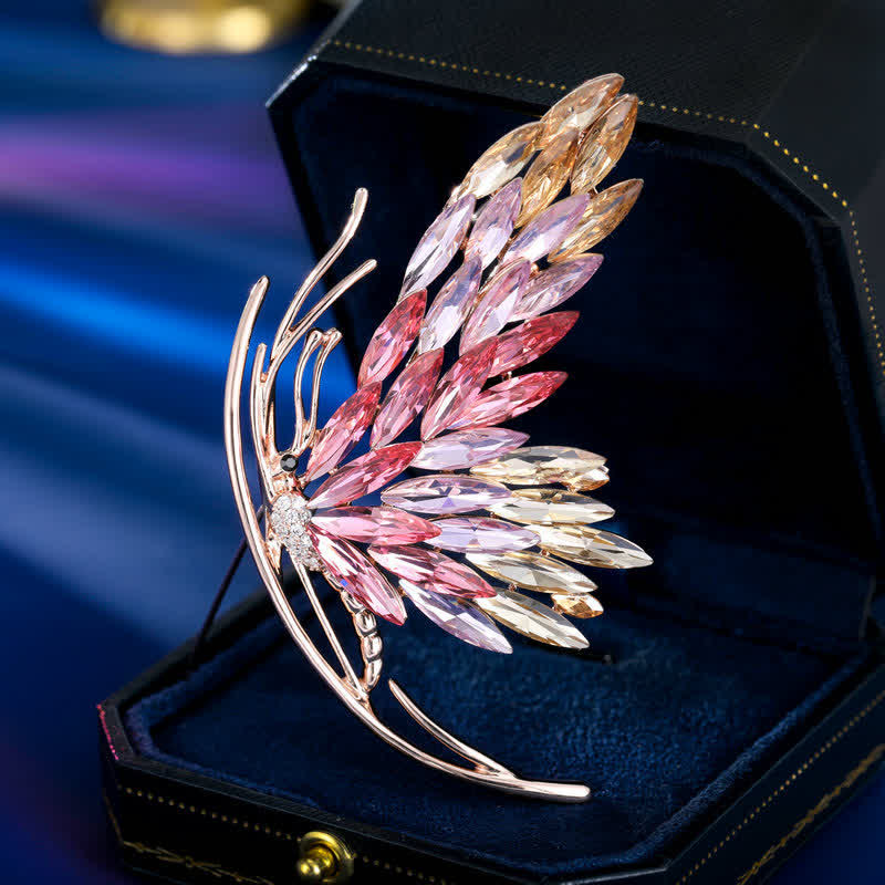 Women's Dazzling Gradient Pink Butterfly Brooch - Image 3