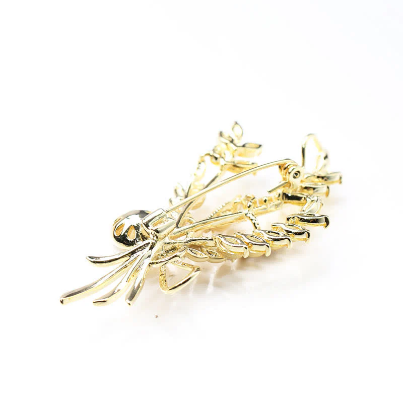 Women's Dazzling Pearl Zirconia Wheat Brooch - Image 6