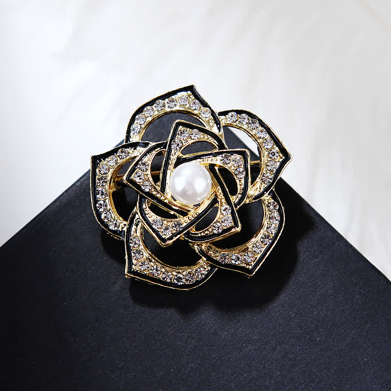 Women's Decorative Hollow Camellia Brooch - Image 2