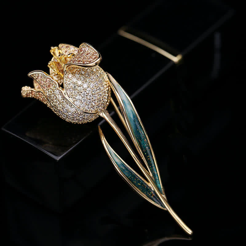 Women's Deep Love Tulip Brooch - Image 10