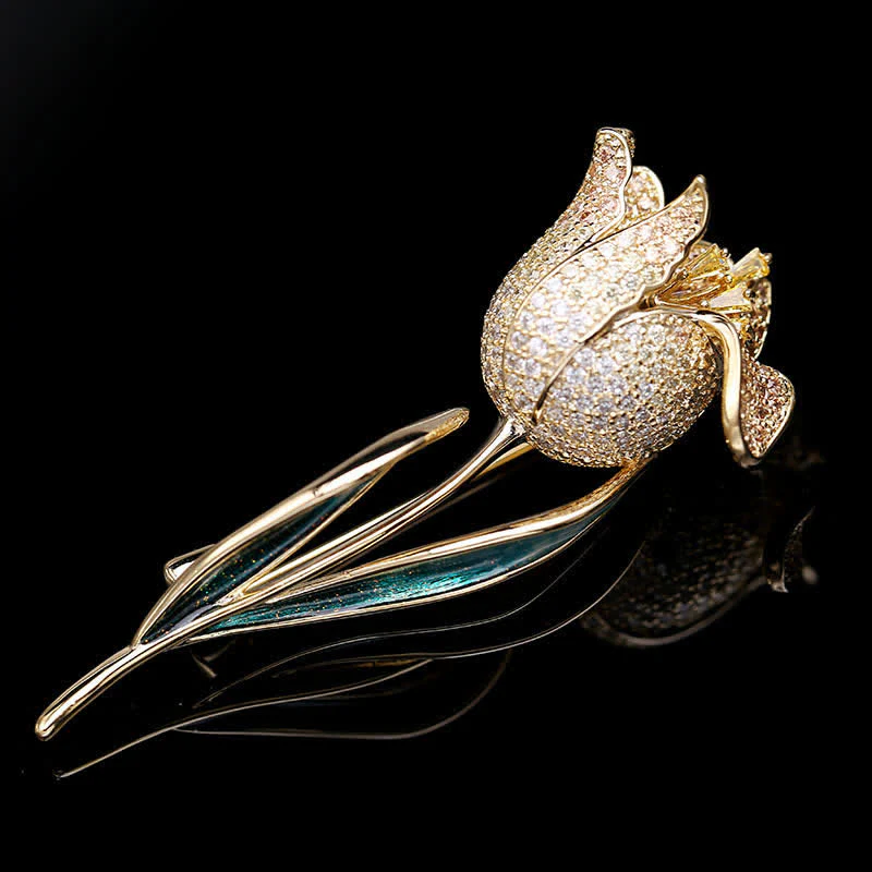 Women's Deep Love Tulip Brooch - Image 11