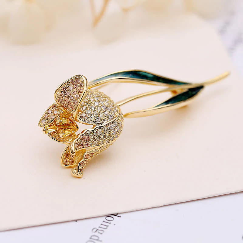 Women's Deep Love Tulip Brooch - Image 12