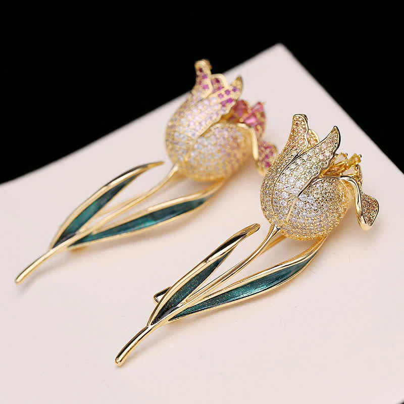Women's Deep Love Tulip Brooch - Image 2