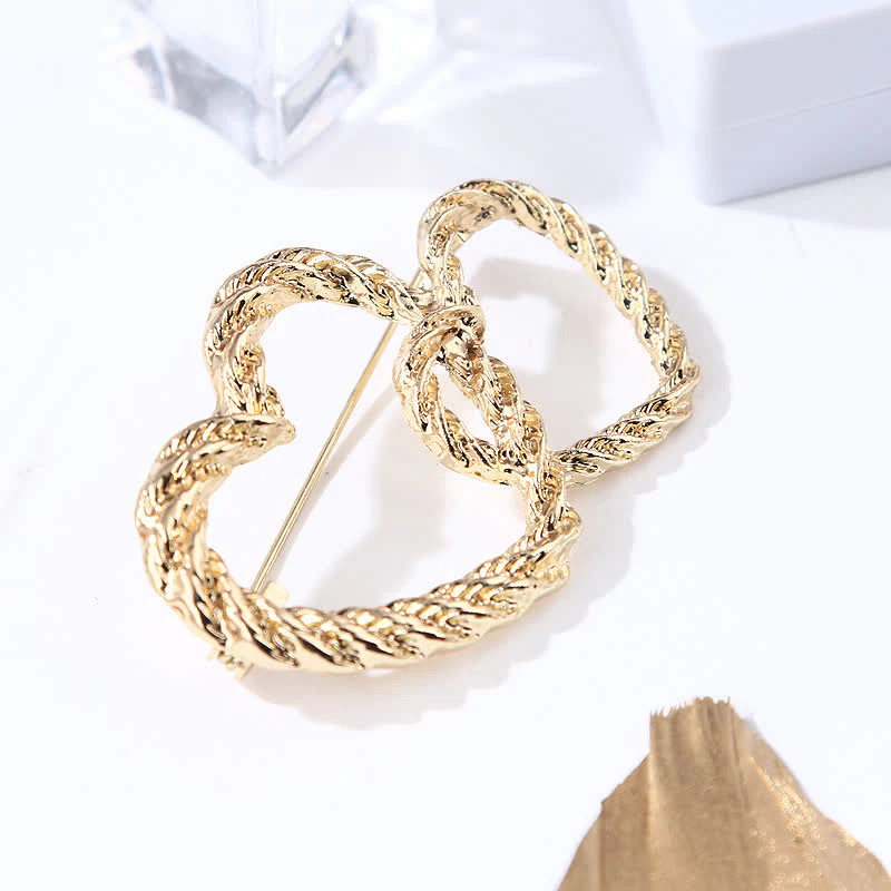 Women's Double Love Heart To Heart Brooch - Image 4