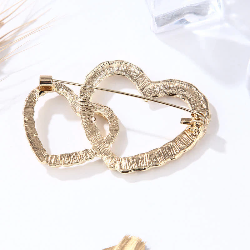 Women's Double Love Heart To Heart Brooch - Image 6