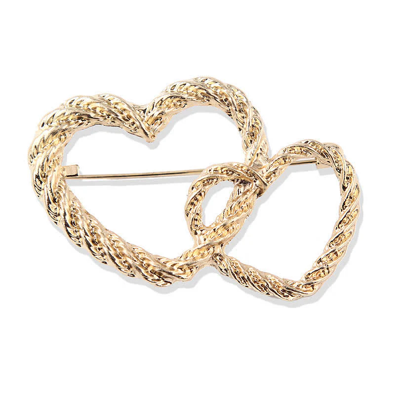 Women's Double Love Heart To Heart Brooch - Image 7