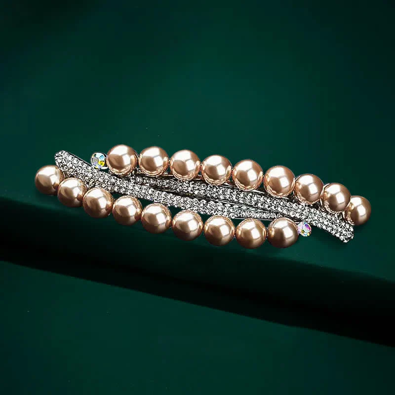 Women's Double-Row Faux Pearl Hair Clip - Image 3