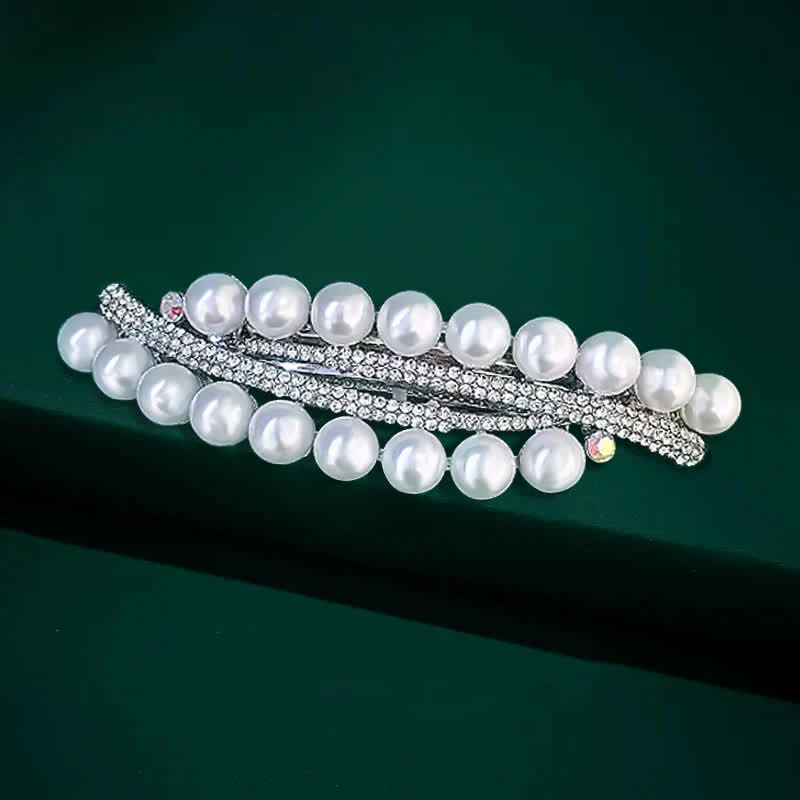 Women's Double-Row Faux Pearl Hair Clip - Image 6