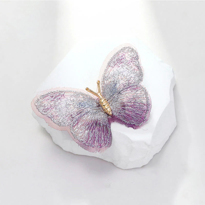 Women's Dreamy Embroidery Butterfly Brooch - Image 3