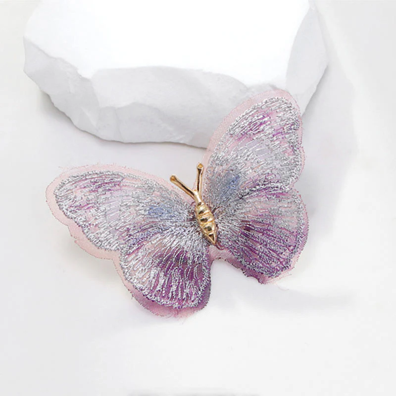 Women's Dreamy Embroidery Butterfly Brooch - Image 4