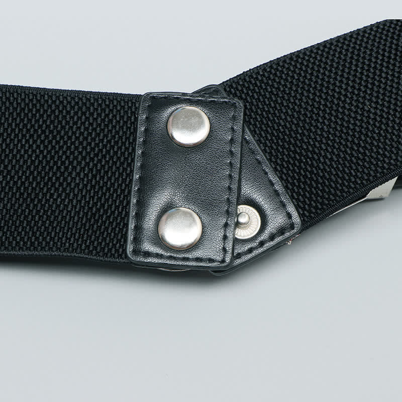 Women's Elastic Double Buckle Leather Belt for Jeans Pants and Dresses - Image 7