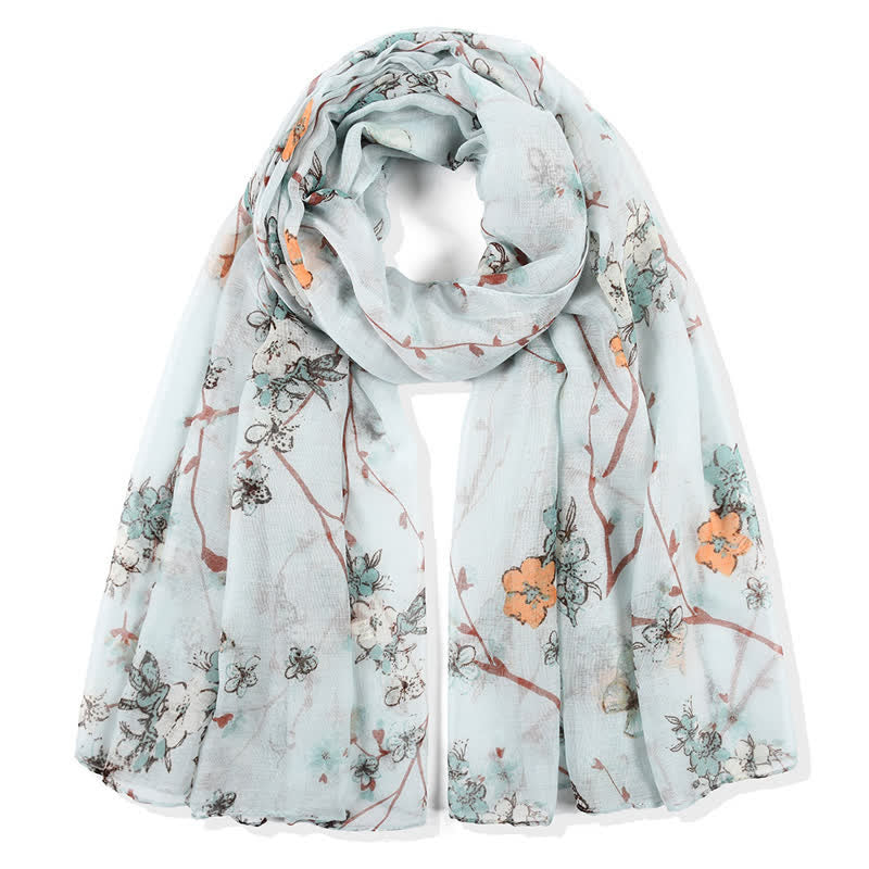 Women's Elegant Vibrant Floral Long Wrap Scarf - Image 18