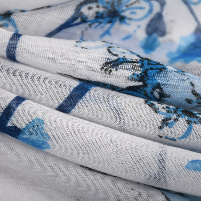 Women's Elegant Vibrant Floral Long Wrap Scarf - Image 6