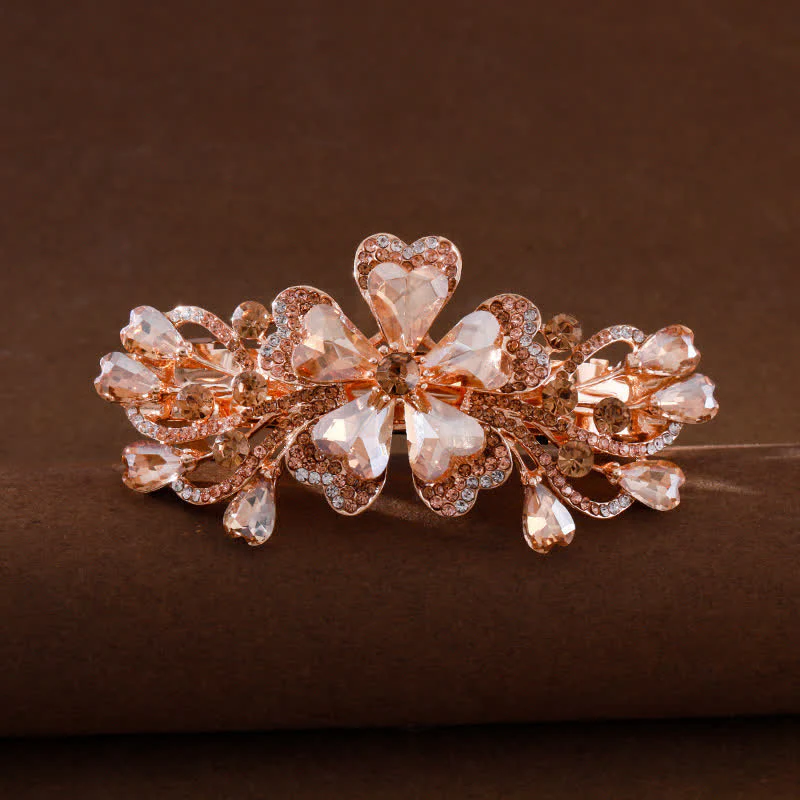 Women's Elegant Floral Sparkly Crystal Hair Clip - Image 6