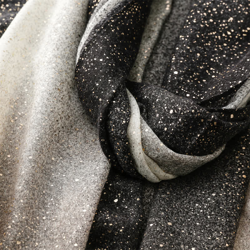 Women's Elegant Foil Printed Gradient Color Thin Scarf - Image 7