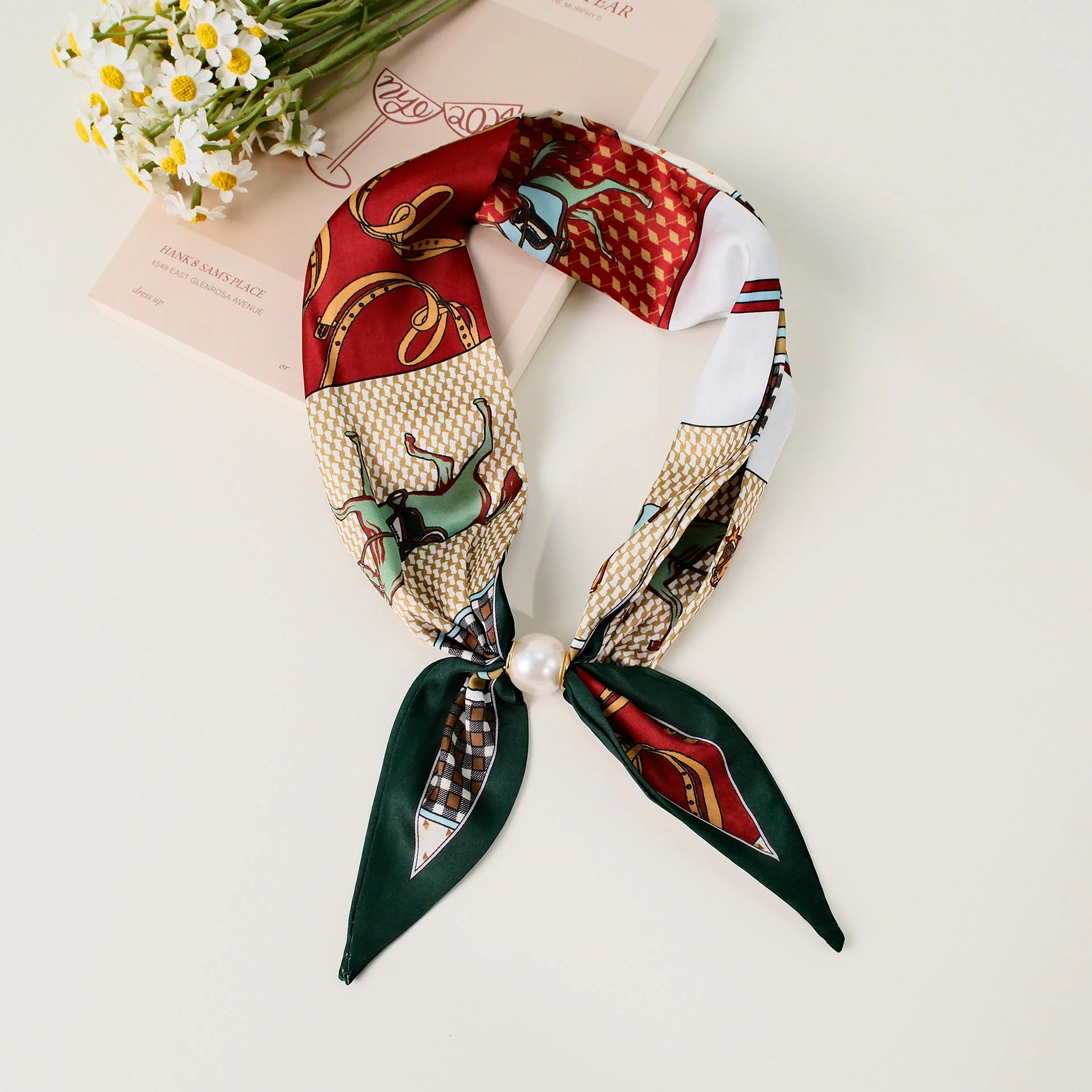 Women's Elegant Retro Pattern Square Scarf - Image 12