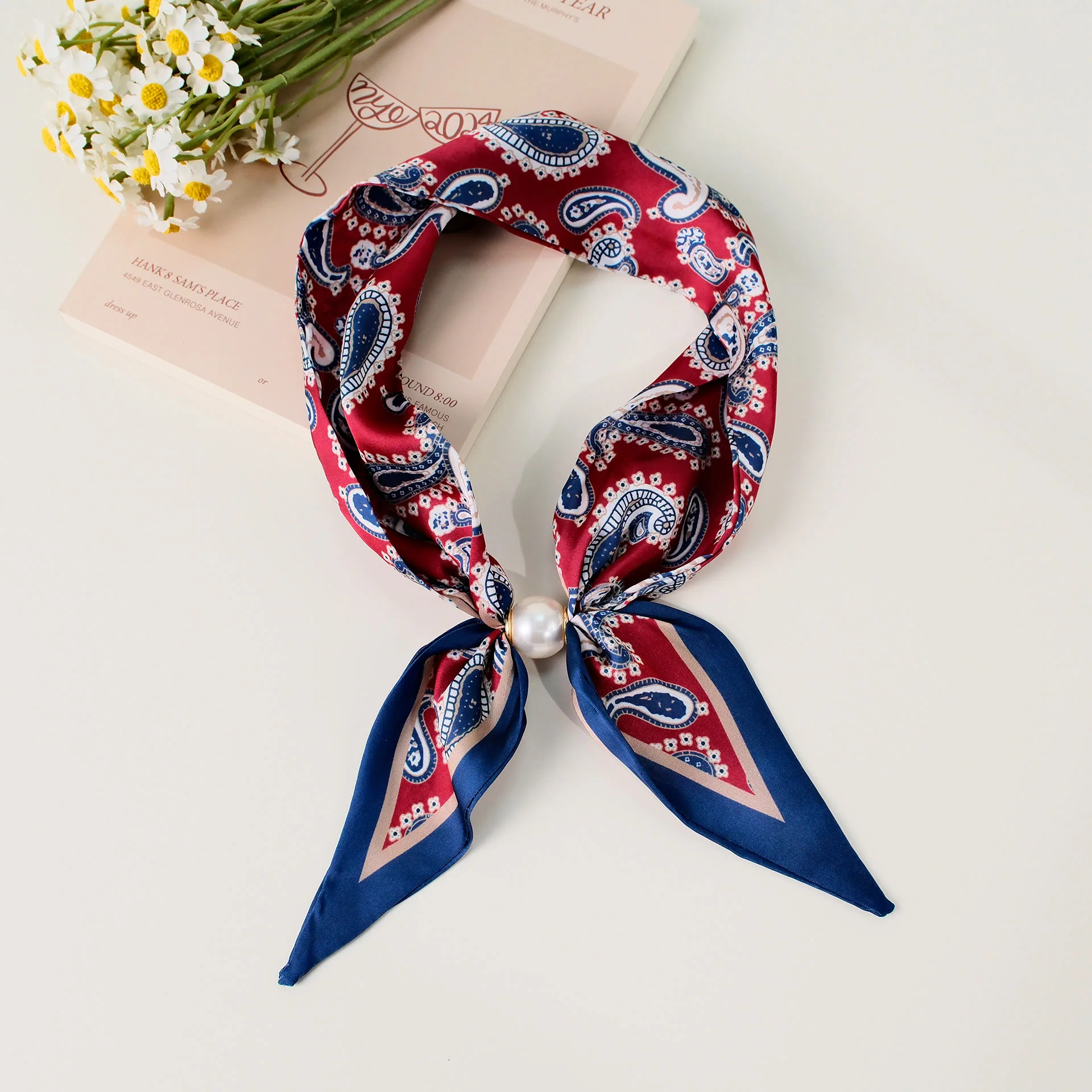 Women's Elegant Retro Pattern Square Scarf - Image 8