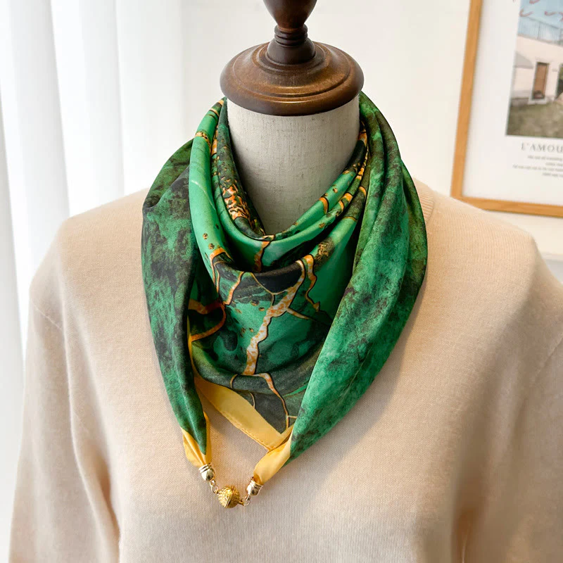 Women's Elegant Retro Printed Square Magnetic Cravat - Image 10