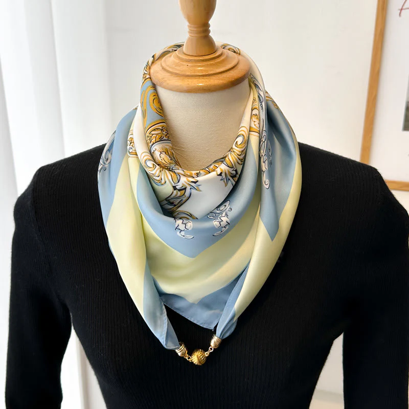 Women's Elegant Retro Printed Square Magnetic Cravat - Image 14