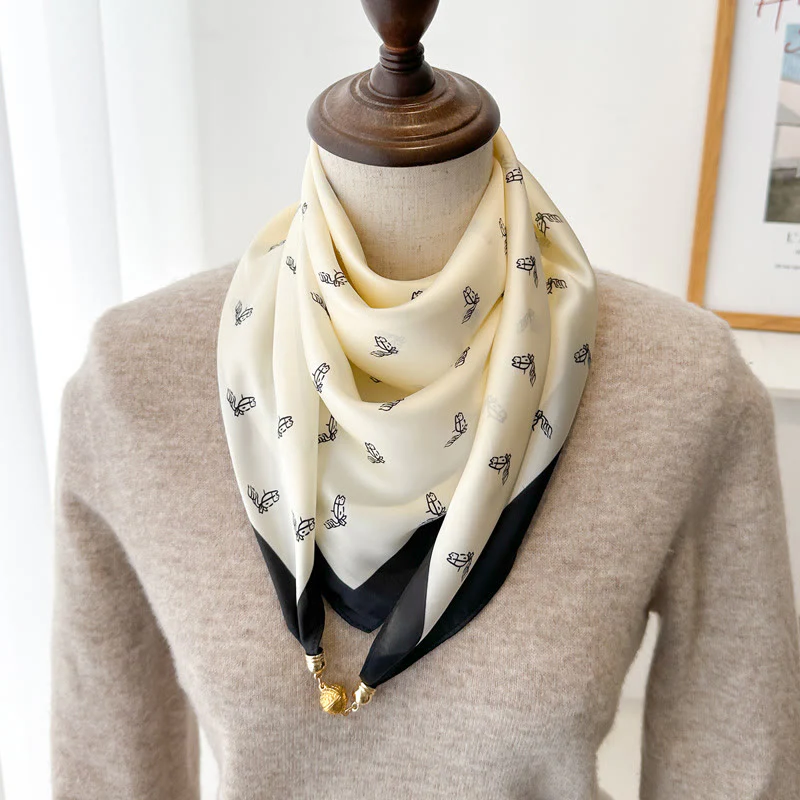 Women's Elegant Retro Printed Square Magnetic Cravat - Image 20
